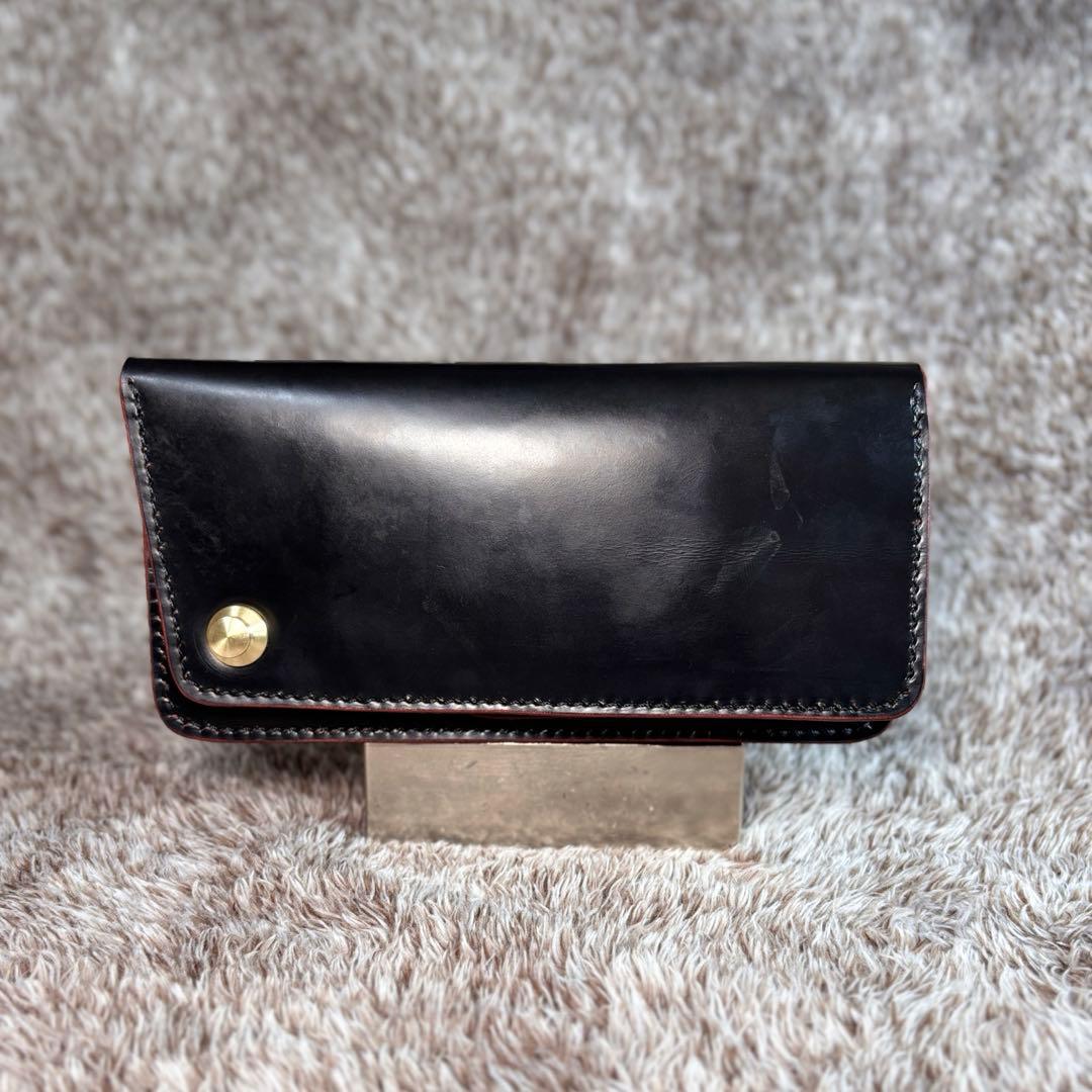 ◎個性派.トラッカーウォレット3層.顔料赤芯.スナップロック.アメカジ◎