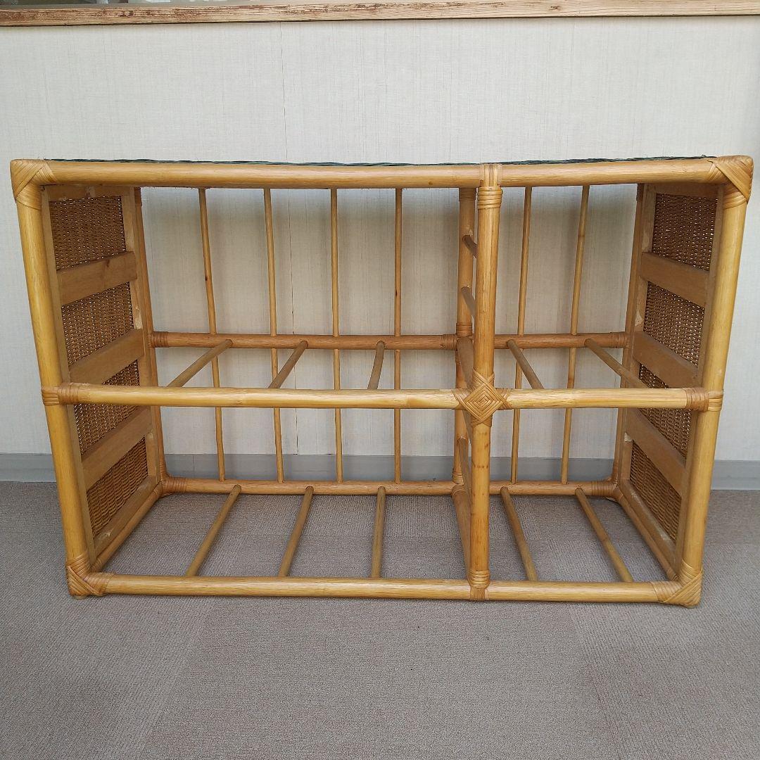 ラタン収納ボックス付きチェスト 引き出し 内張り 布付き