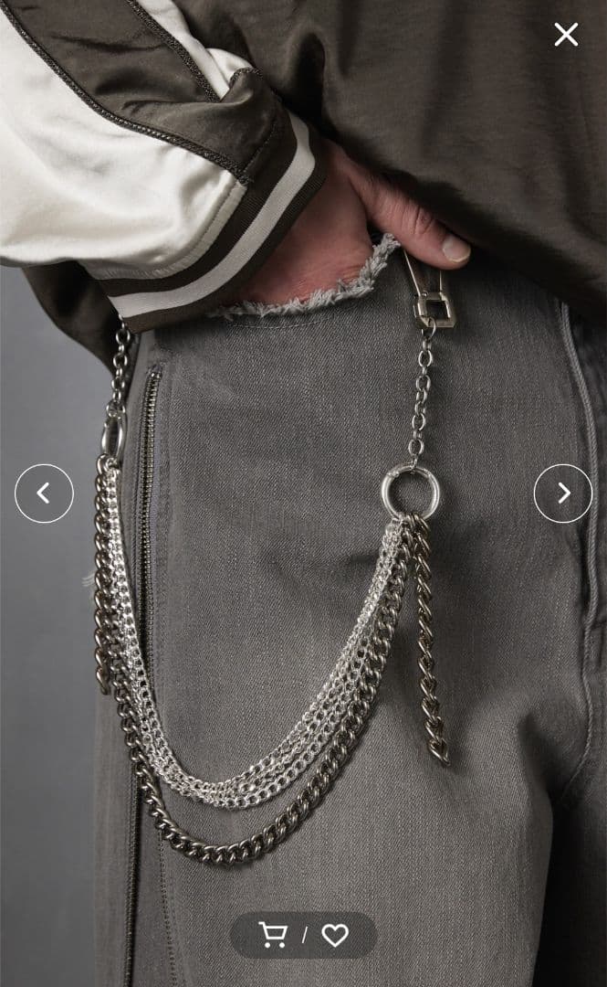 【GRANCY】 カラビナデザインレイヤリングウォレットチェーン