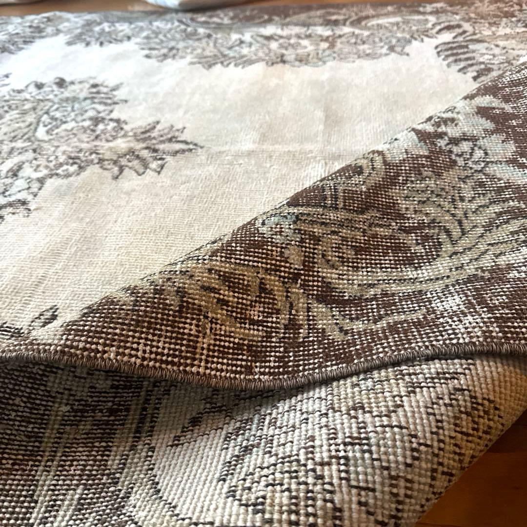 貴重超大判161.5×281ボタニカルメダリオン　トルコヴィンテージラグ