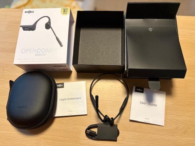 ま*る様 SHOKZ OPENComm2 black 2025骨伝導イヤホン