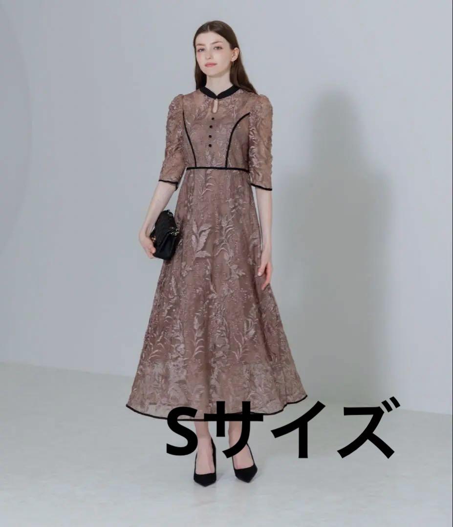 LEJA 花柄刺繍　レース　チュール　パフスリーブ　結婚式　オケージョンドレス