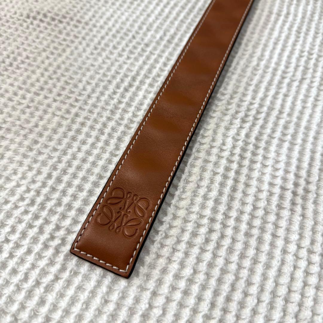 LOEWE ロエベ スクラップブレスレット ブラウンレザーバングル