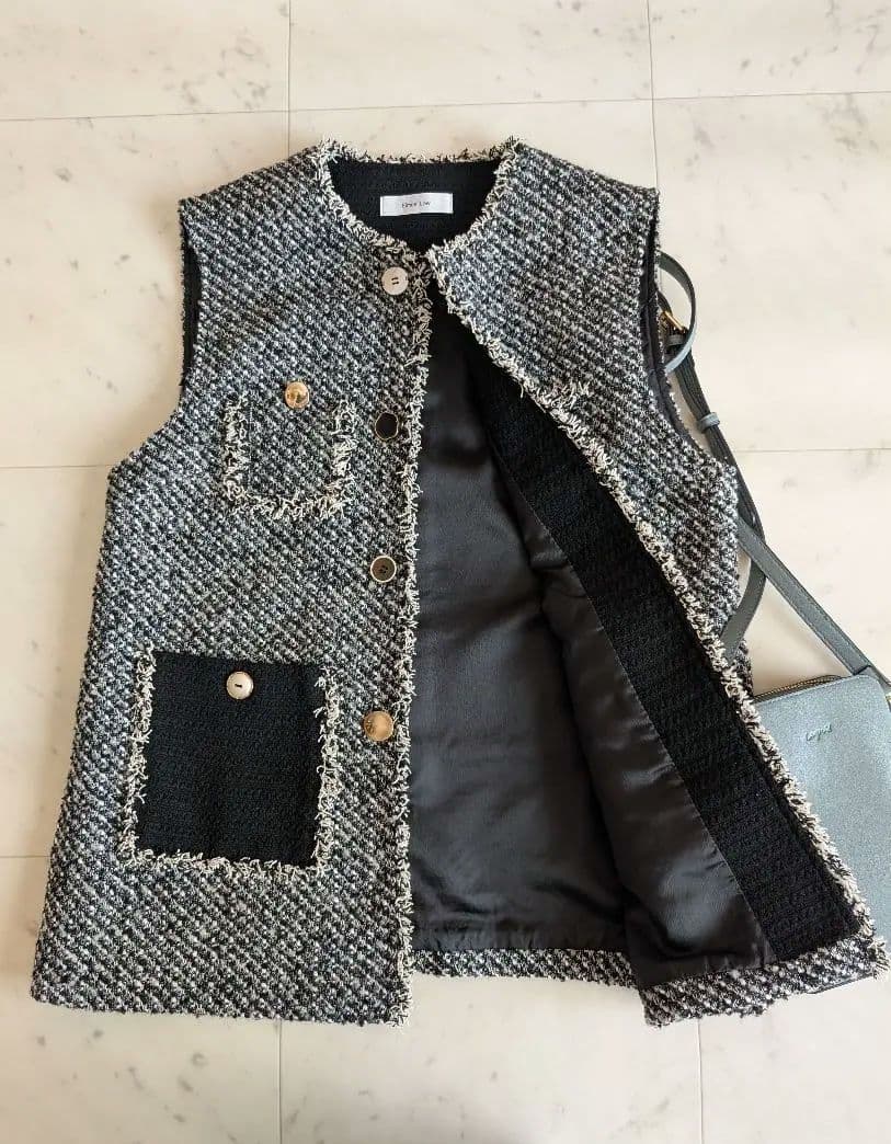 ✨美品✨　エイミーロウ ツィード MIXボタンベストジレ