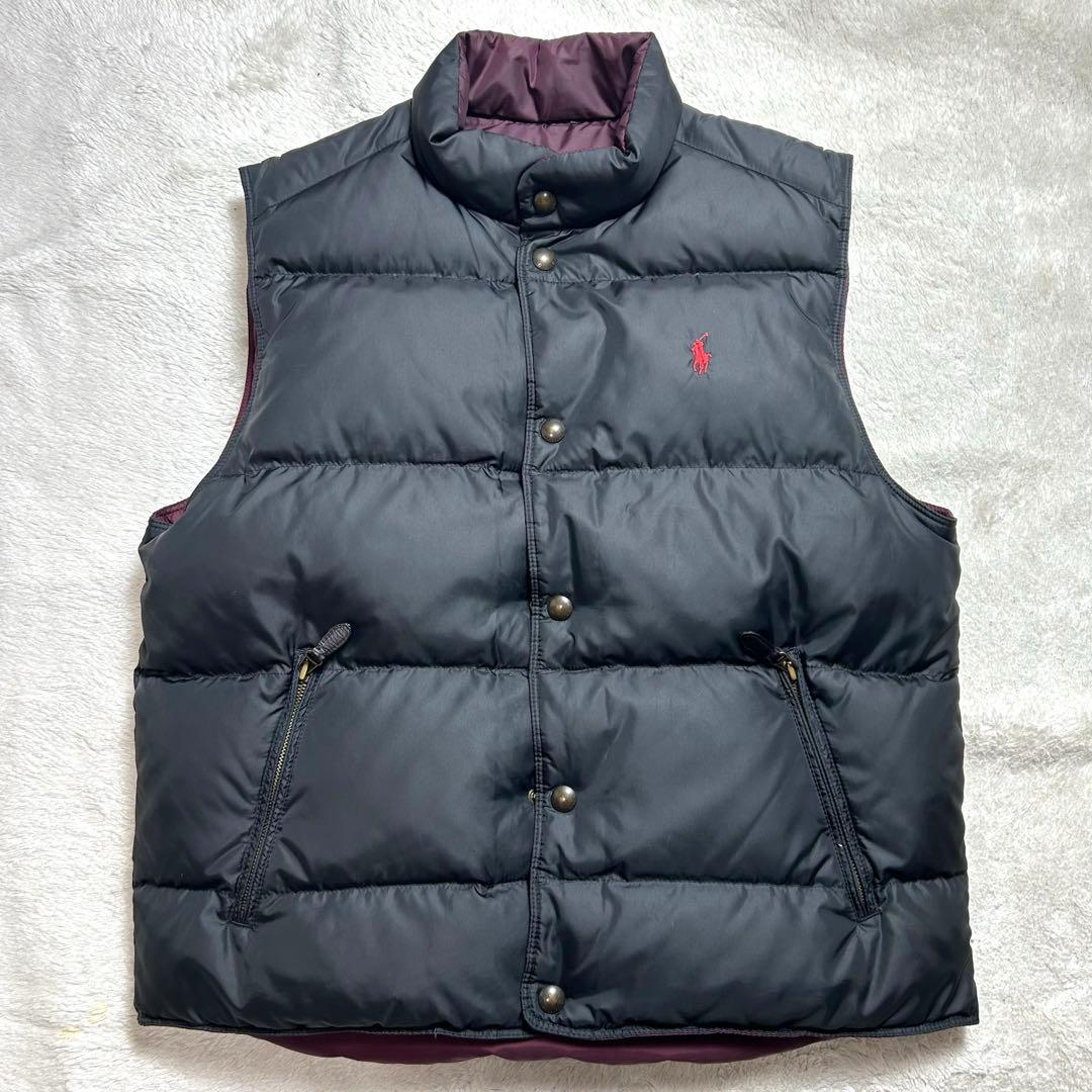 ポロバイラルフローレン　リバーシブル ダウンベスト　ブラック　L