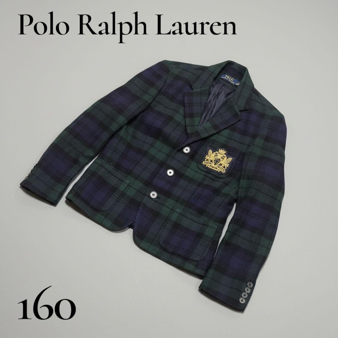 POLOラルフローレン タータンチェック柄 ウールジャケット 160 カシミヤ混