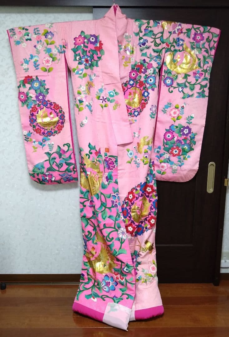 しろさま専用 最高級友禅色打掛 (ピンク) 作家秋山章