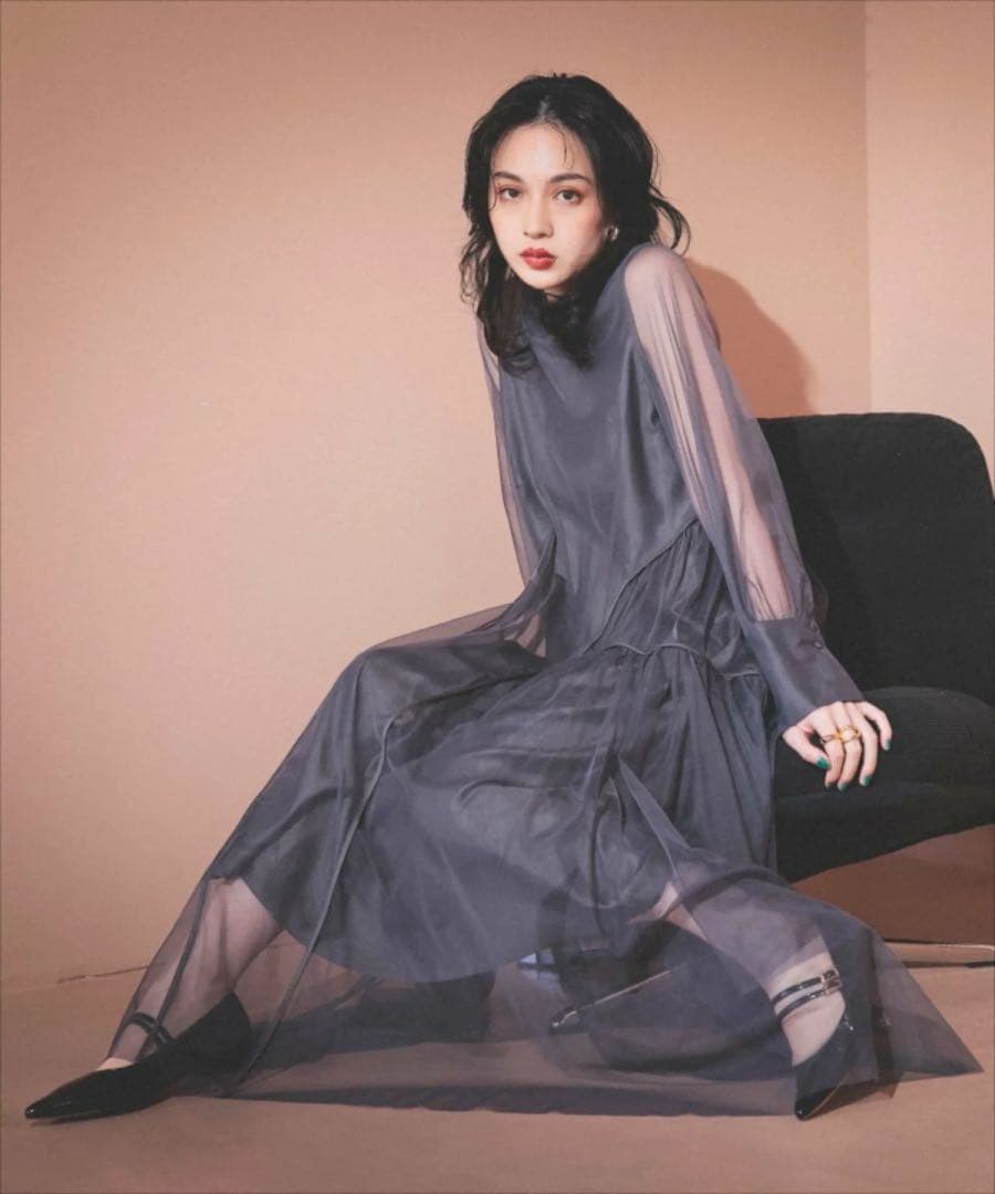 ANDRESD チュールパイピングAラインドレス