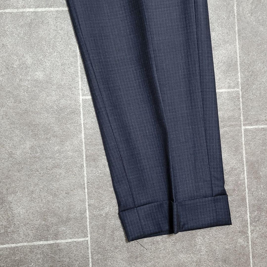 ★美品 ビームスエフ 超高級 ネイビー スーツ