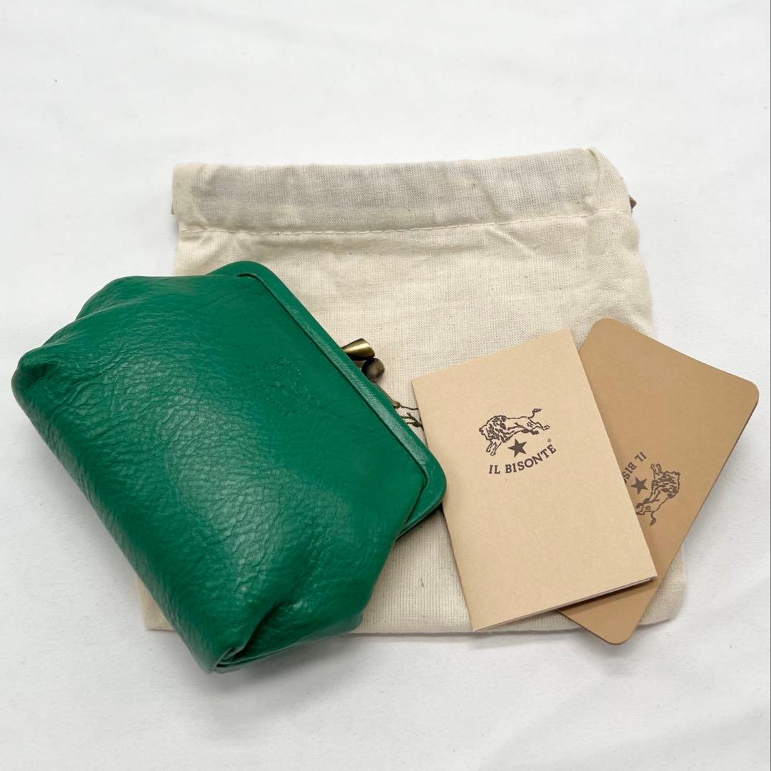 【新品未使用】イルビゾンテ がま口 ケース ☆エメラルド（グリーン）☆