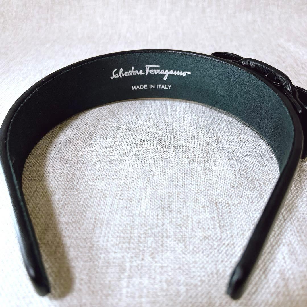 【極美品】【希少】サルヴァトーレフェラガモ ヴァラリボン カチューシャ レザー