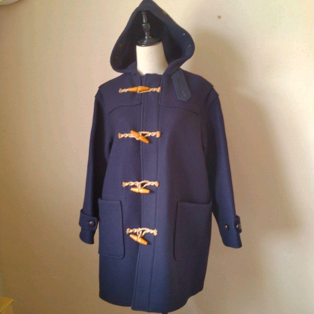 90s ラルフローレン ネイビー フード付き ダッフルコート 女性にも
