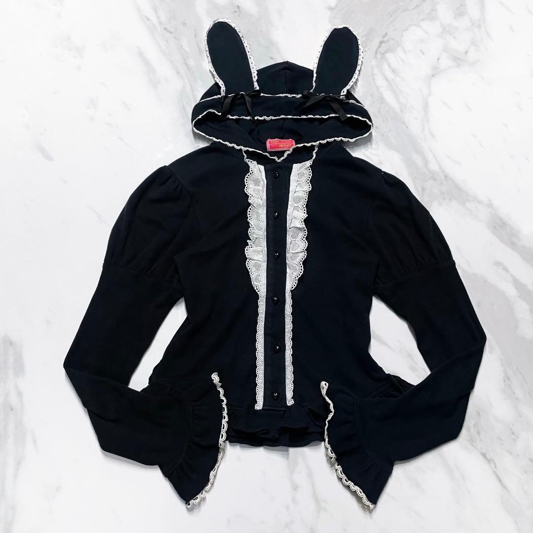 BABY, THE STARS SHINE BRIGHT うさみみパーカー　BK