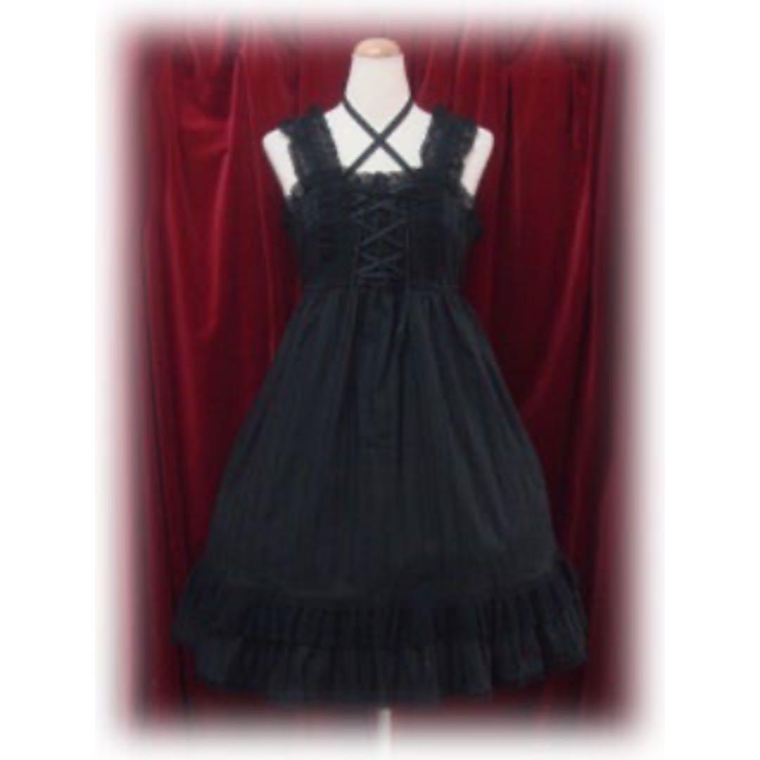 BABY THE STARS 黒 からみベビードールジャンパースカート