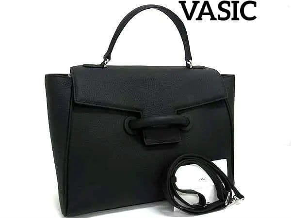 極美品 VASIC エバーミニ レザー 2WAY ハンドバッグ ショルダーバッグ