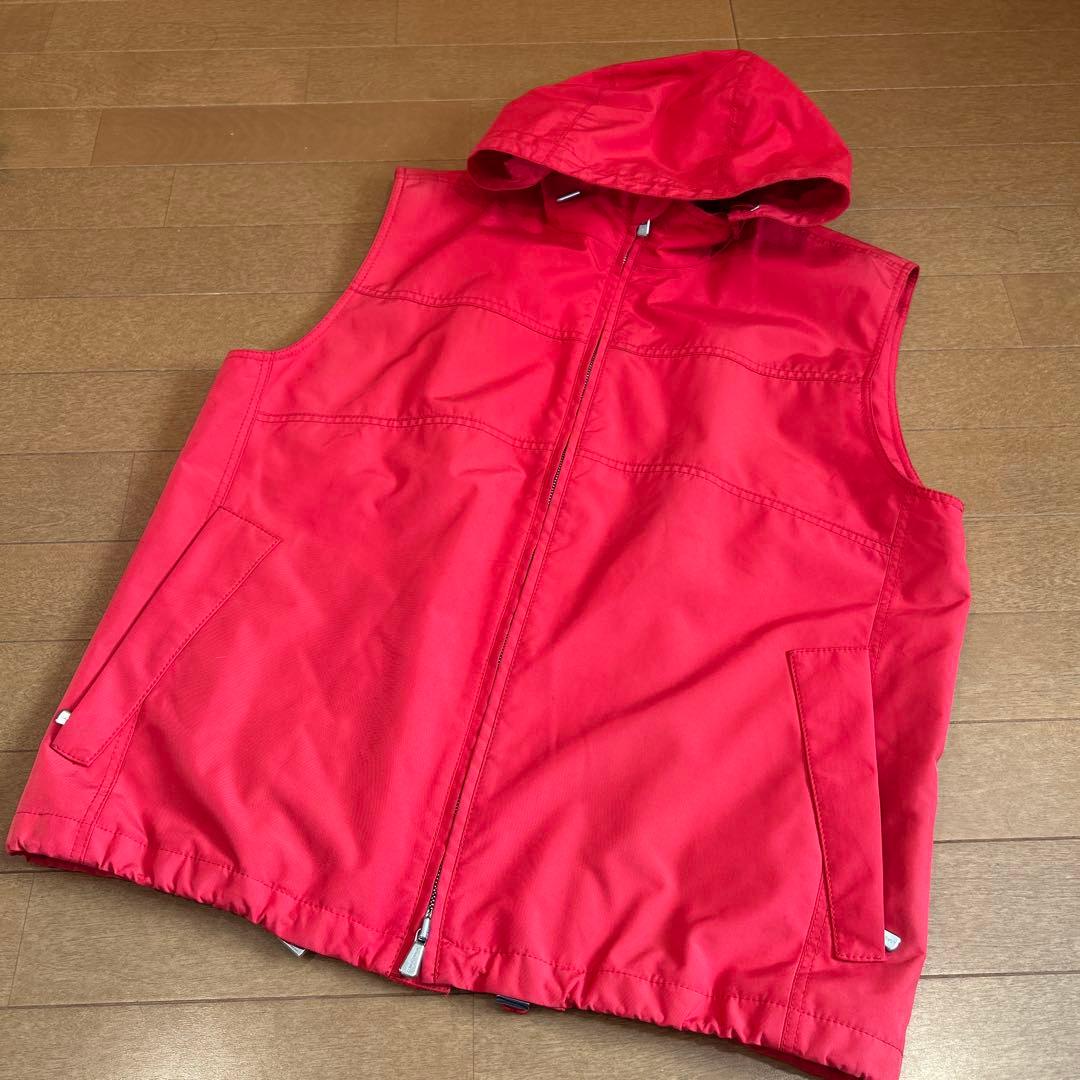 Men’s Loro Piana◆フード付きレッドベスト　RAIN &WIND