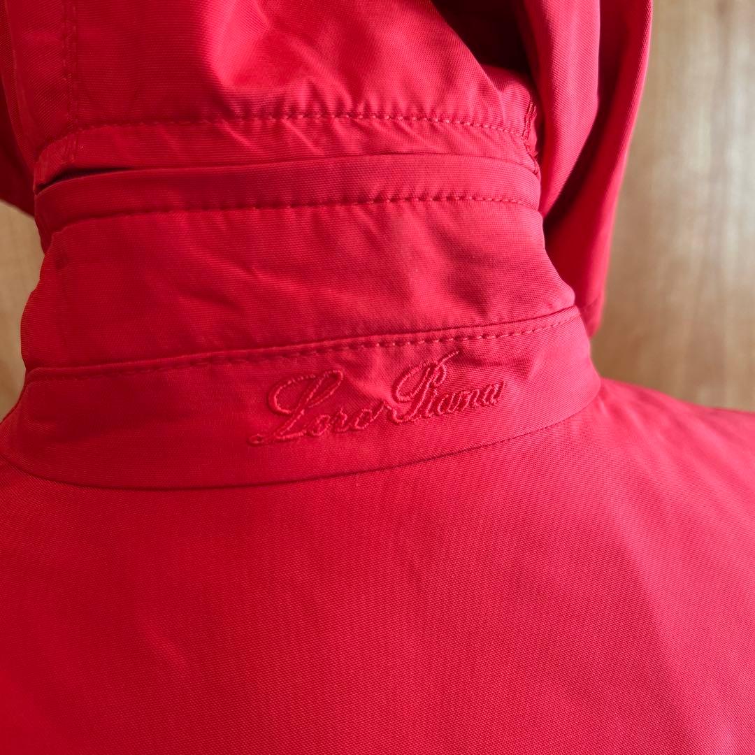 Men’s Loro Piana◆フード付きレッドベスト　RAIN &WIND