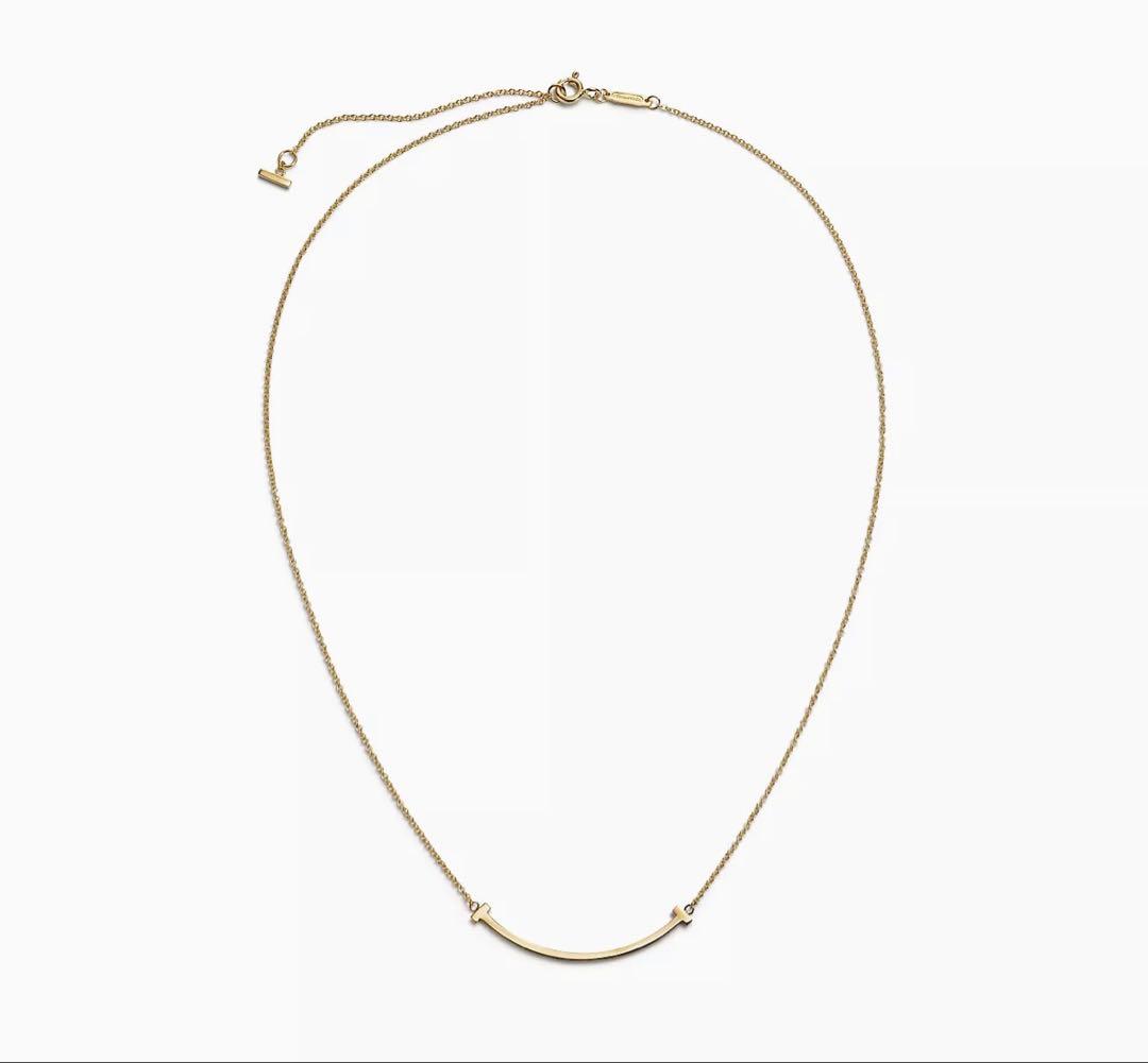 Tiffany T スマイルペンダント スモール　イエローゴールド