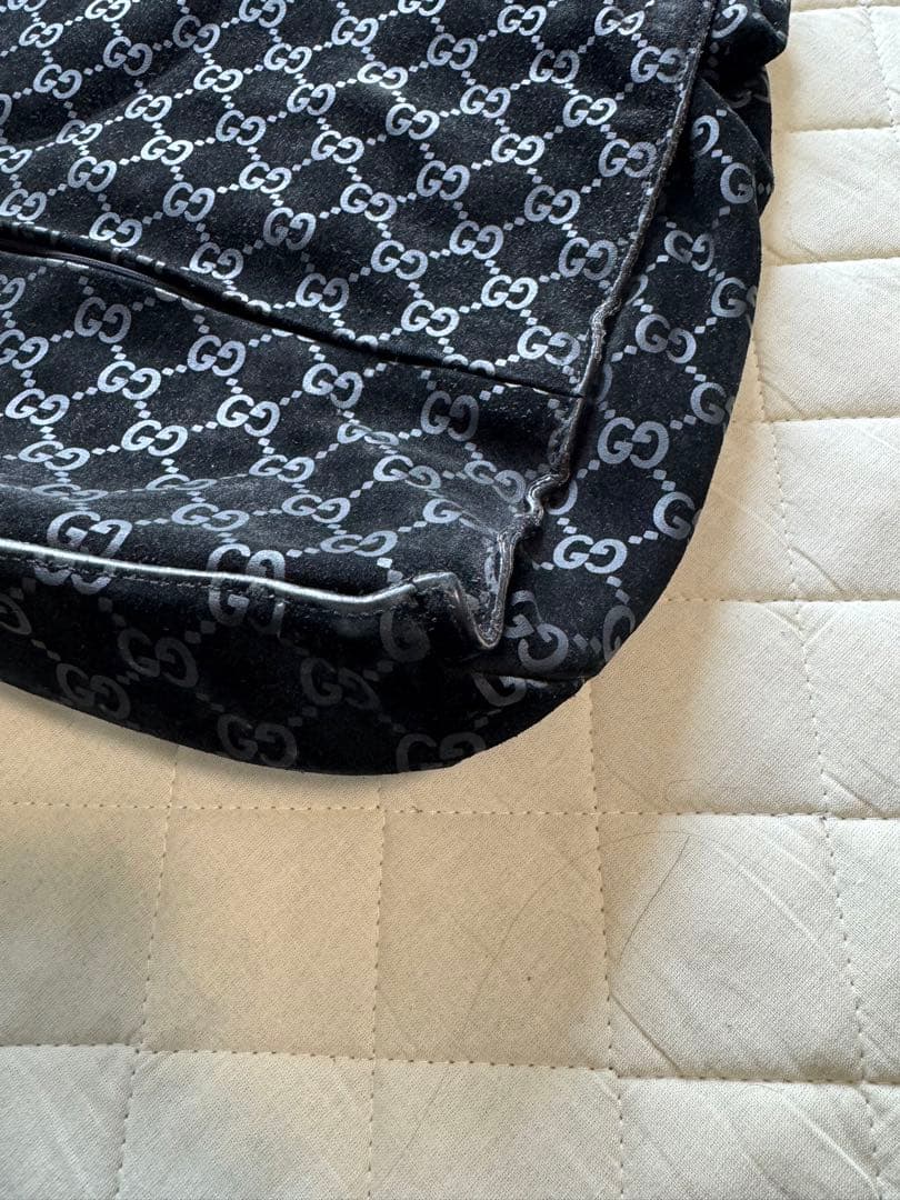 GUCCI グッチ ハンド トート バッグ GG レディース ブラック リボン