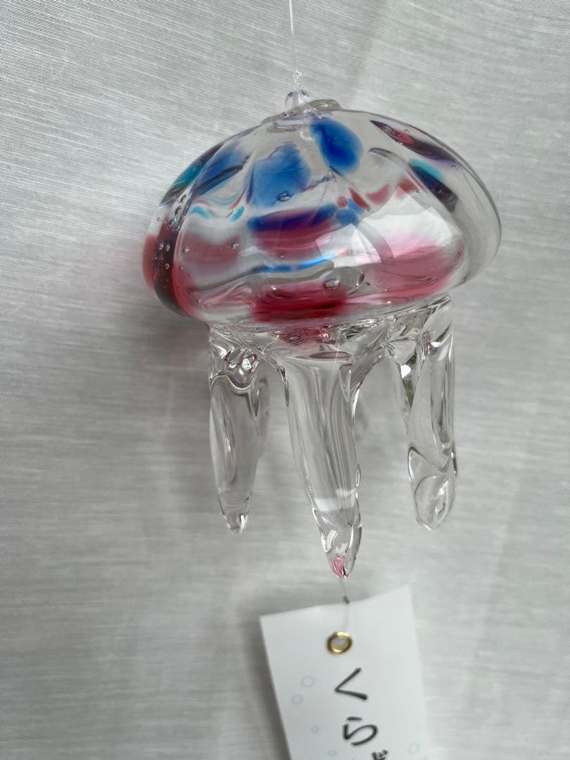 【新品】タクグラス TAKU GLASS 弥彦クラフト　クラゲ風鈴ブルー・ピンク