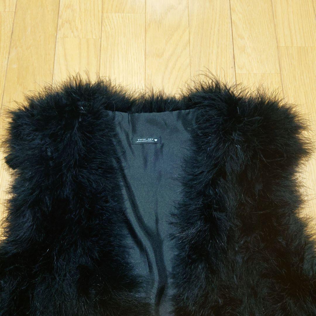 レア！美品！ TWIN SET オーストリッチ フェザー ベスト ツインセット