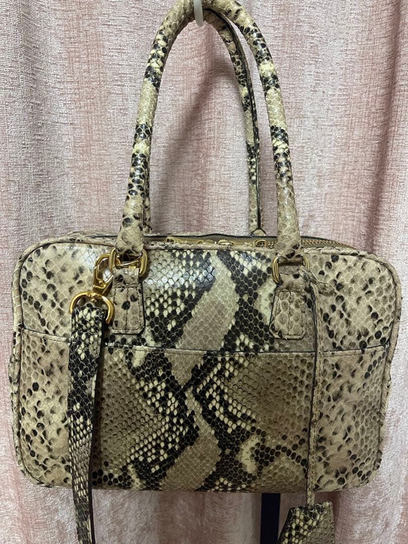み*ば様 A.D.M.J. パイソン　スワロフスキー　ハンドバッグ
