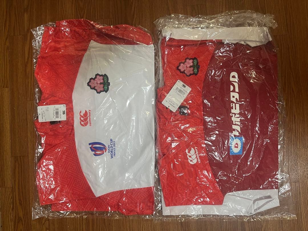 カンタベリーラグビーフランスワールドカップ日本代表フード付きヤッケ赤/白