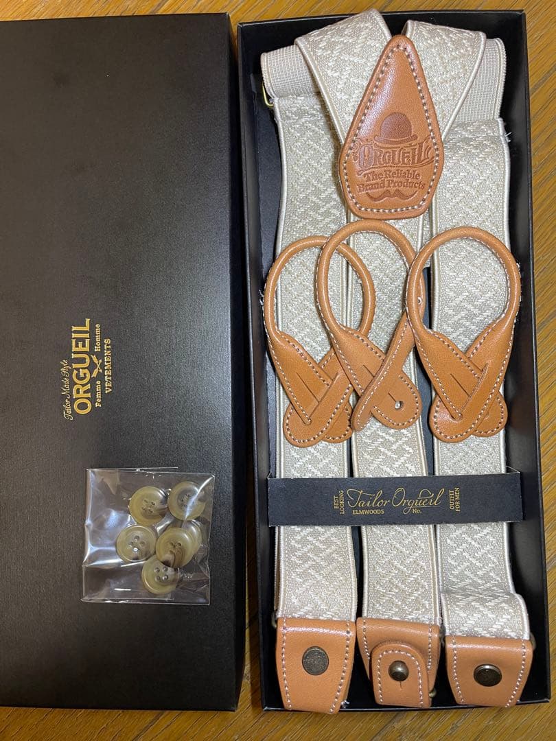 Orgueil サスペンダー未使用オルゲイユ⭐︎アイボリーベージュ⭐︎２way