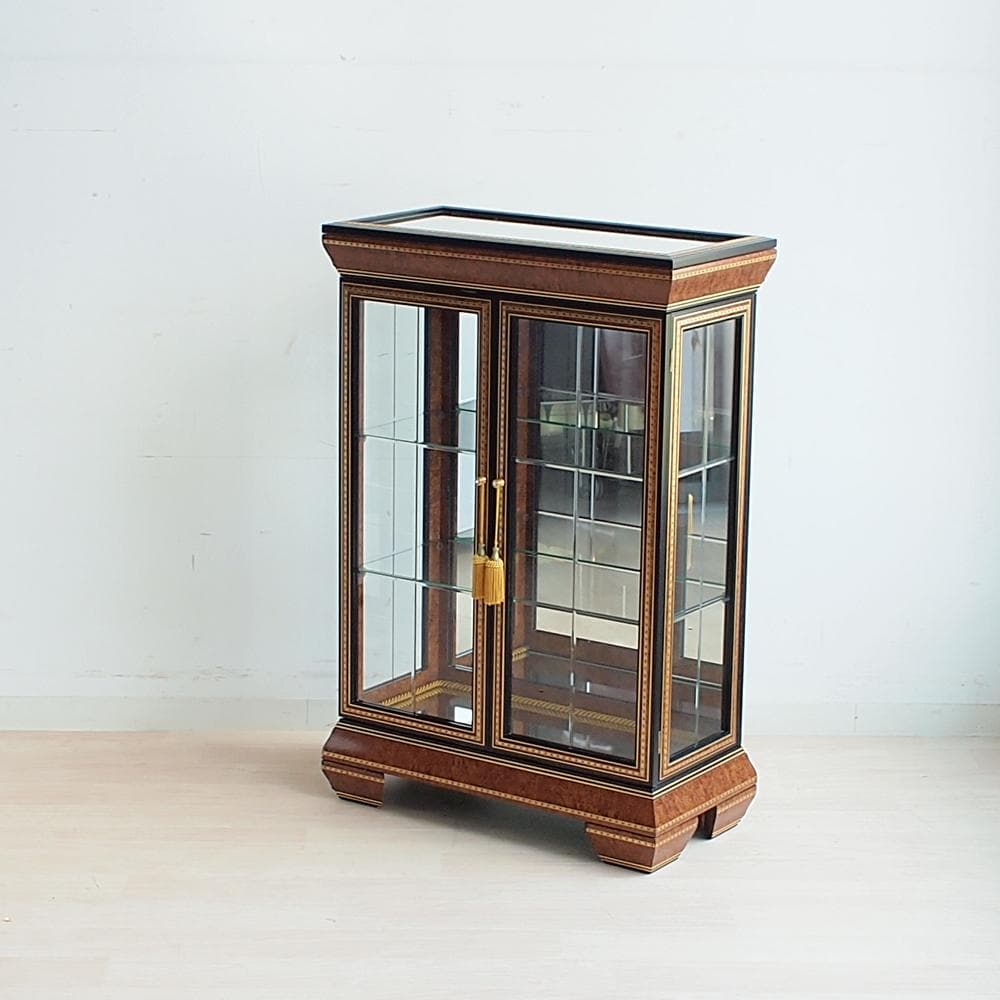 イタリア製 ガラスキャビネット エレガント 飾り棚 キュリオケース