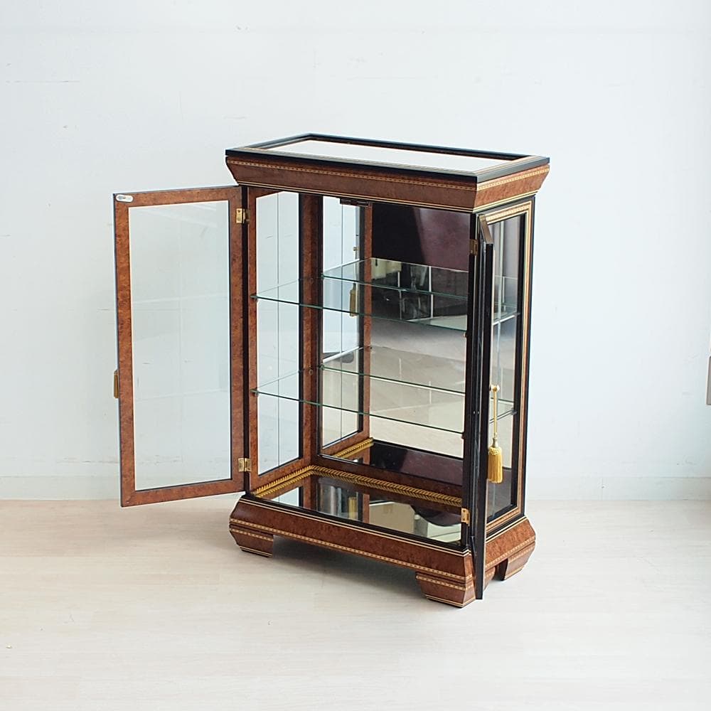イタリア製 ガラスキャビネット エレガント 飾り棚 キュリオケース