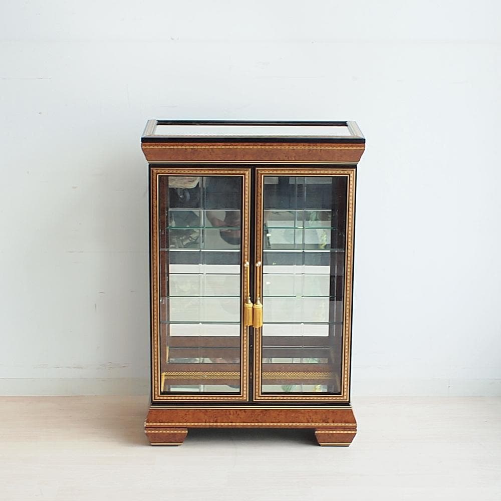 イタリア製 ガラスキャビネット エレガント 飾り棚 キュリオケース