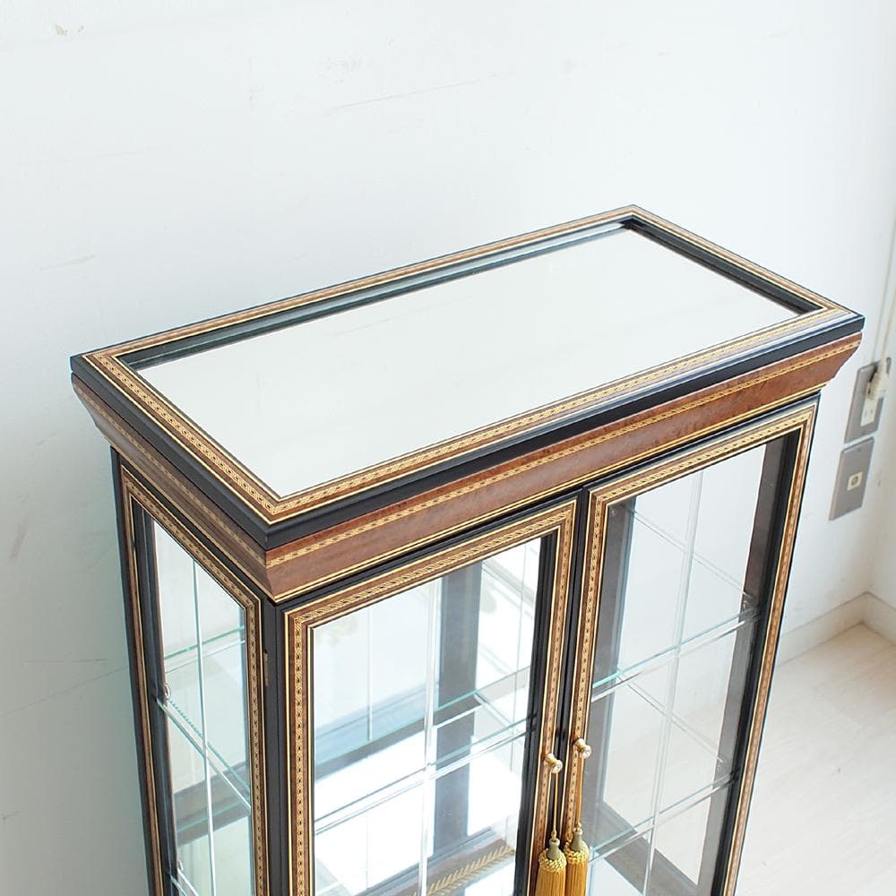 イタリア製 ガラスキャビネット エレガント 飾り棚 キュリオケース