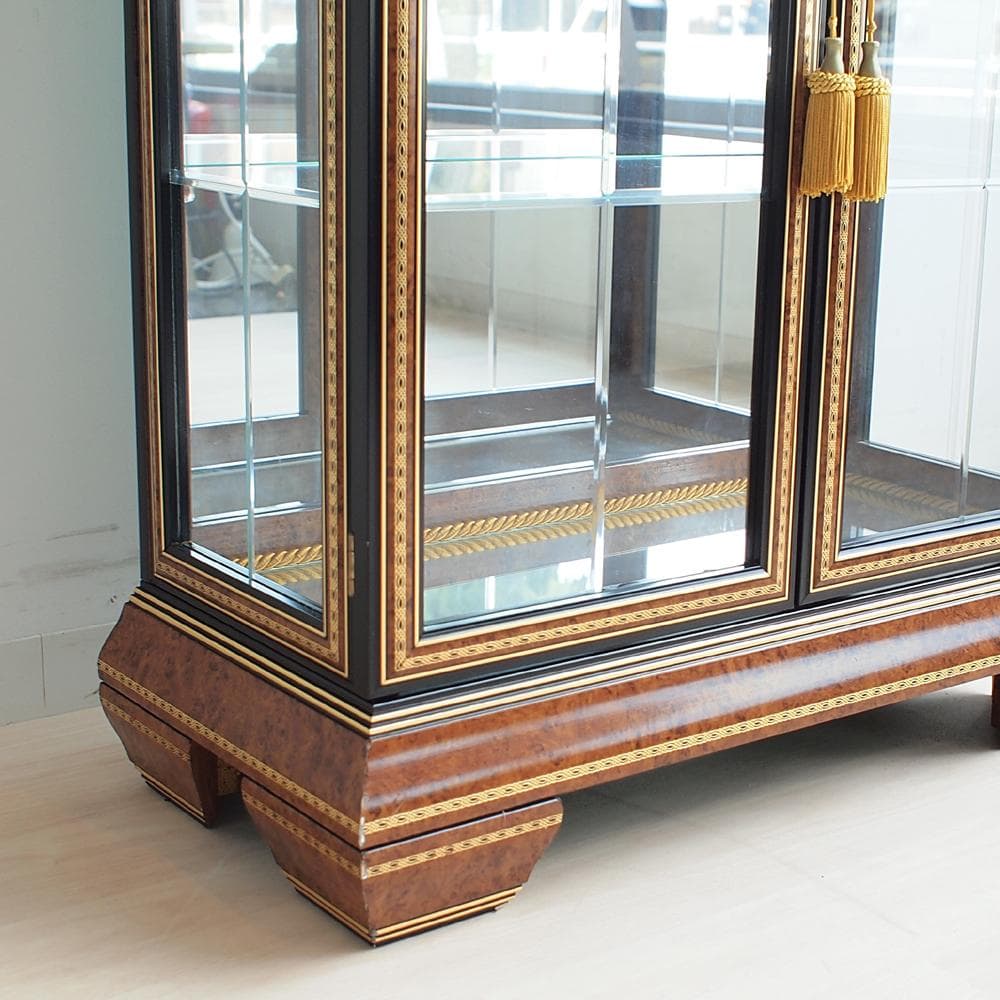 イタリア製 ガラスキャビネット エレガント 飾り棚 キュリオケース