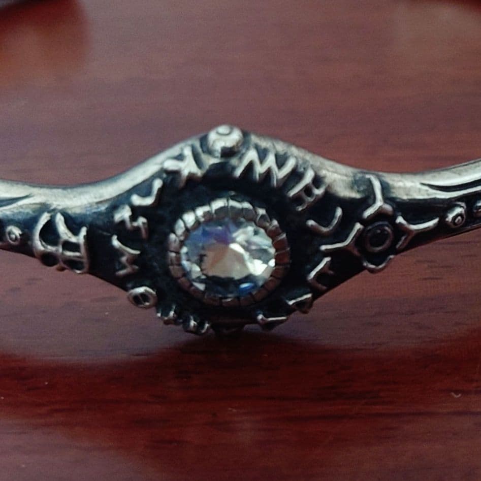 シルバーバングル ブルームーンストーン いぶし銀