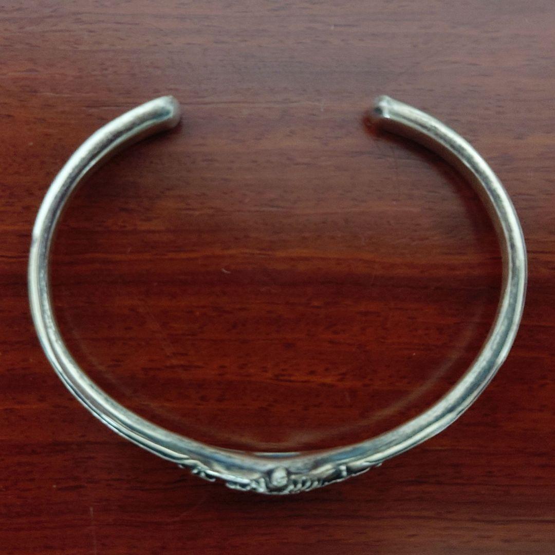 シルバーバングル ブルームーンストーン いぶし銀