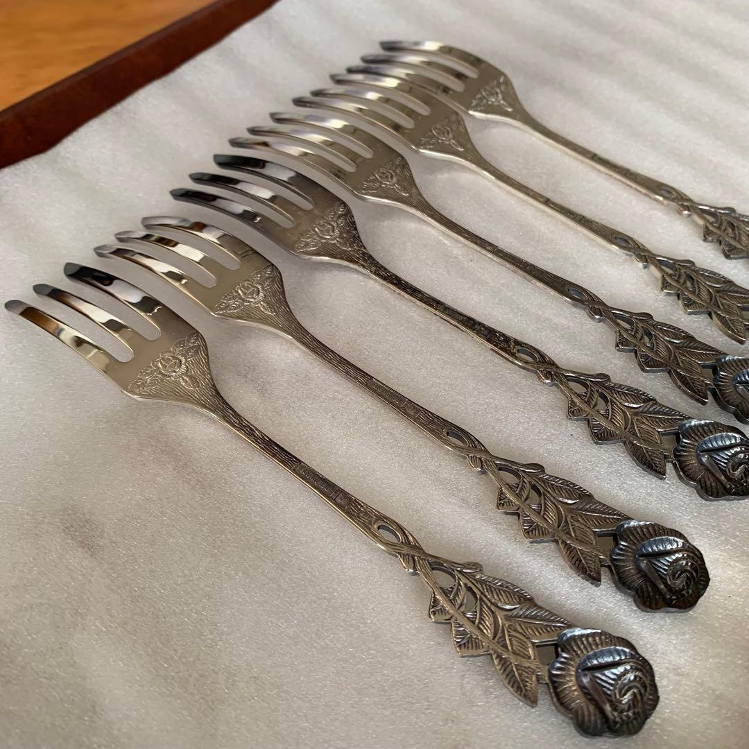 ANTIKO(ドイツ) ヒルデスハイムローズ ケーキフォーク 6本