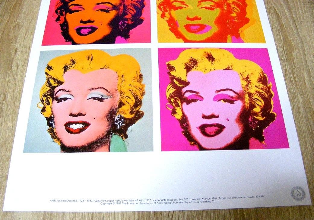 ウォーホル 4 Marilyn (1964,1967) ドイツ製ポスター