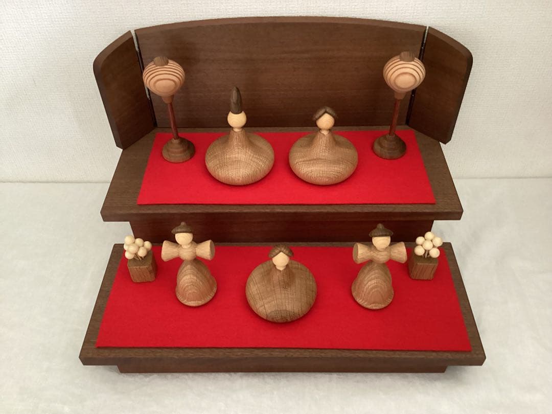 【土日限定お値下げ】【美品】三浦木地　雛人形　ひな人形／2段　7/10までの出品