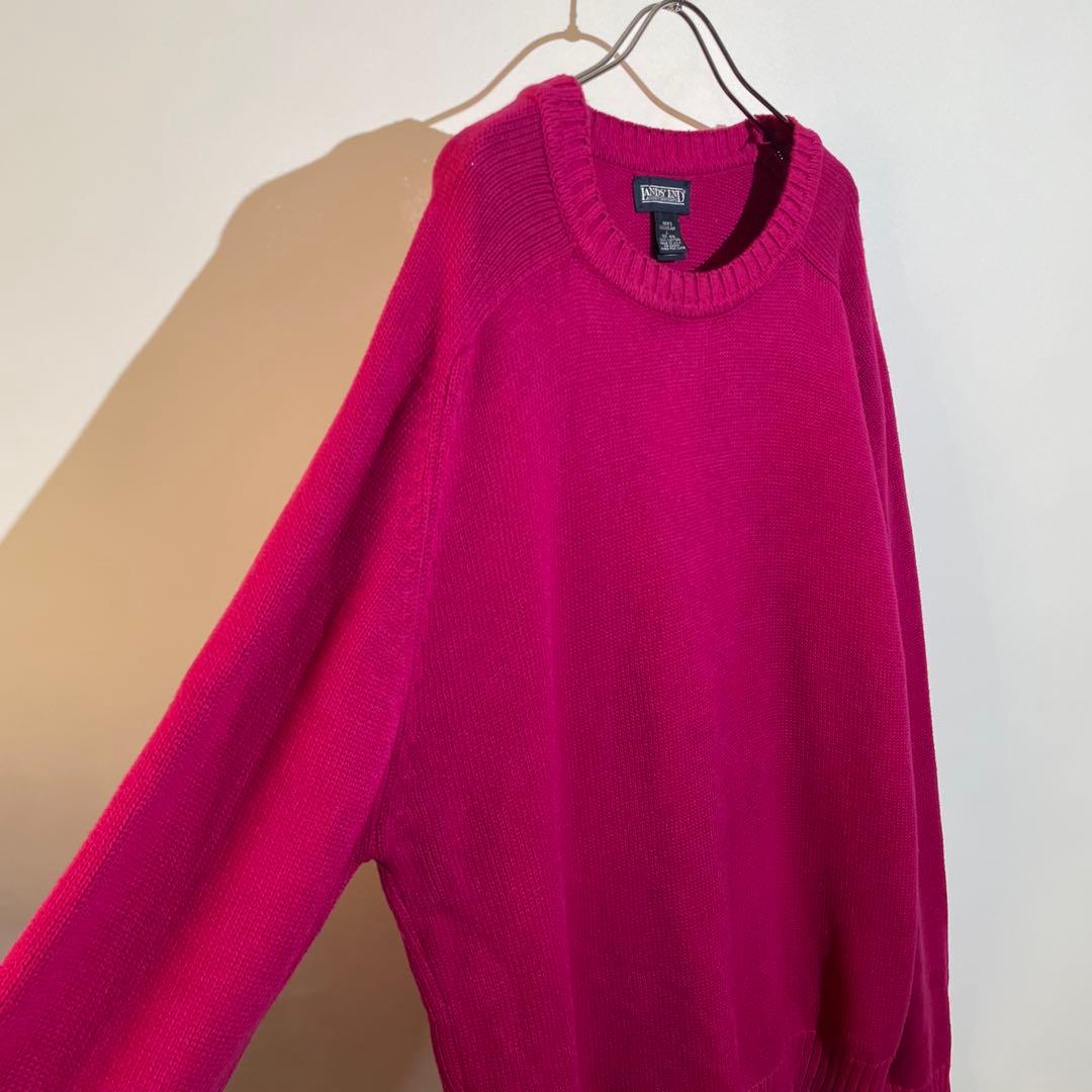 90s LAND'S END ドリフターセーター　ニット　コットン　L USA製