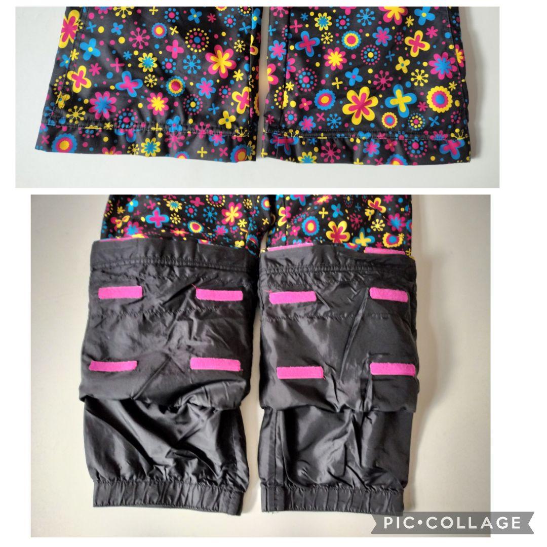 【極美品】phenix スノーガールズ スキーウェア 上下 花柄 ファー150