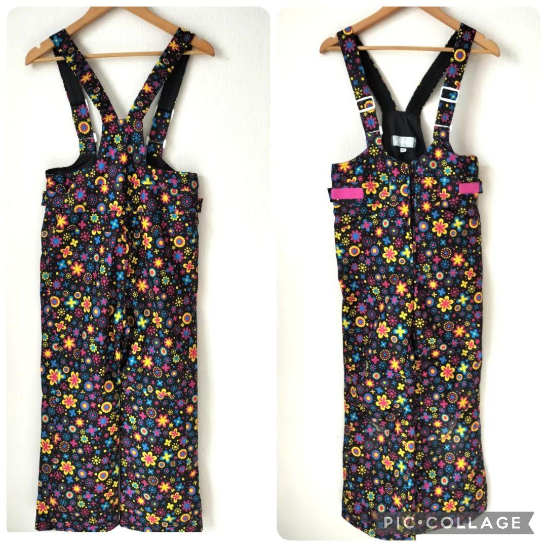 【極美品】phenix スノーガールズ スキーウェア 上下 花柄 ファー150