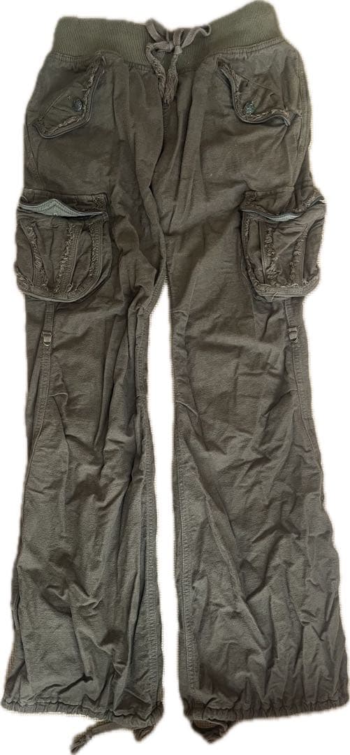 G.O.A ラビットファー付き　ヴィンテージ カーゴパンツ カーキー　goa