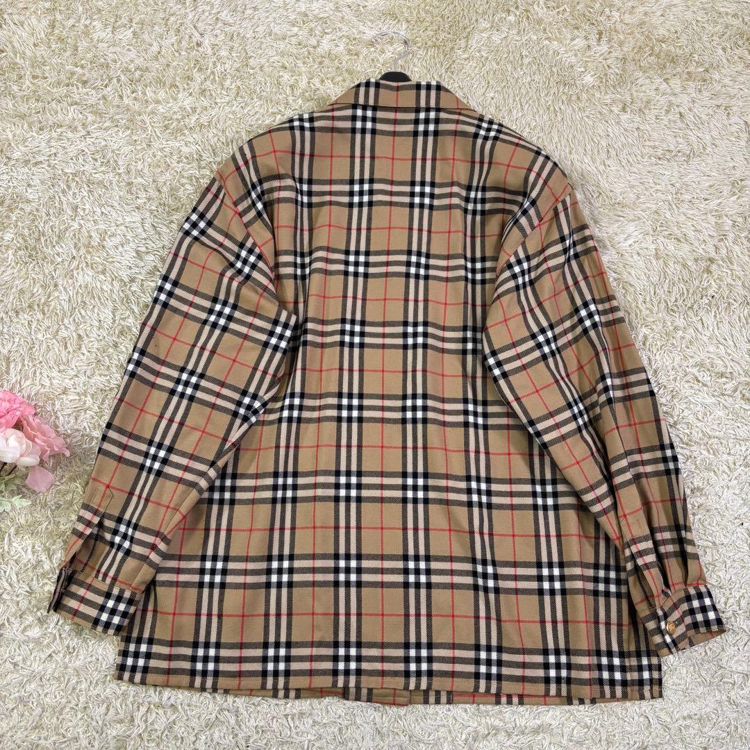 バーバリーズ　大きいサイズ　ビンテージ　ノバチェック　ウール　カラーシャツ　15