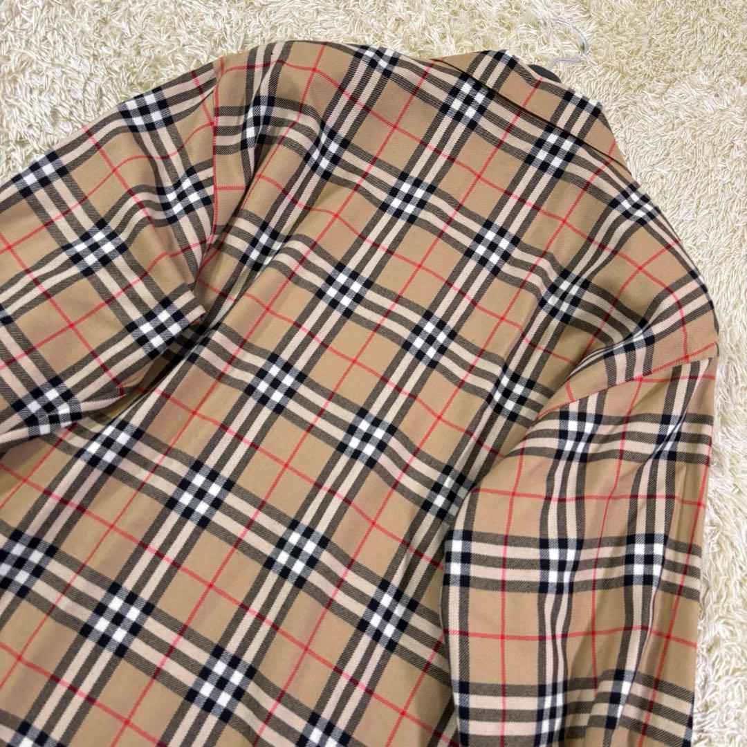 バーバリーズ　大きいサイズ　ビンテージ　ノバチェック　ウール　カラーシャツ　15