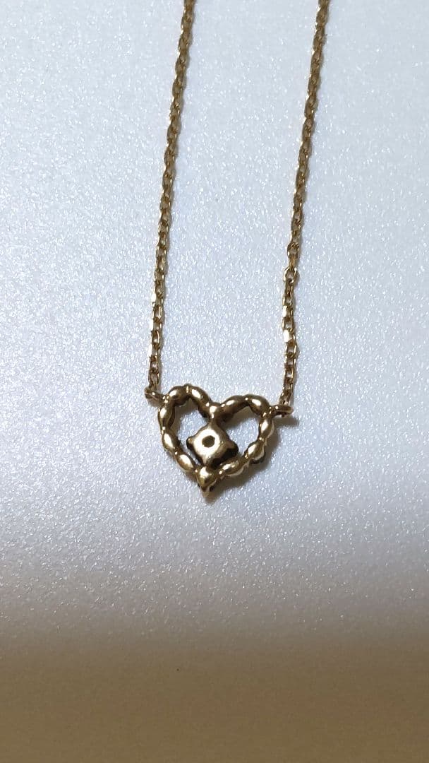 4℃ハート型ダイヤモンドネックレス