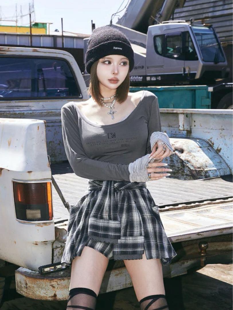 Darich レイヤードチェックショートパンツ