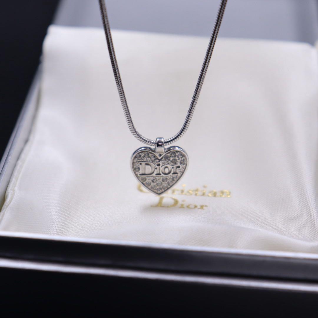 美品♡Dior ハート ストーン ネックレス ヴィンテージ