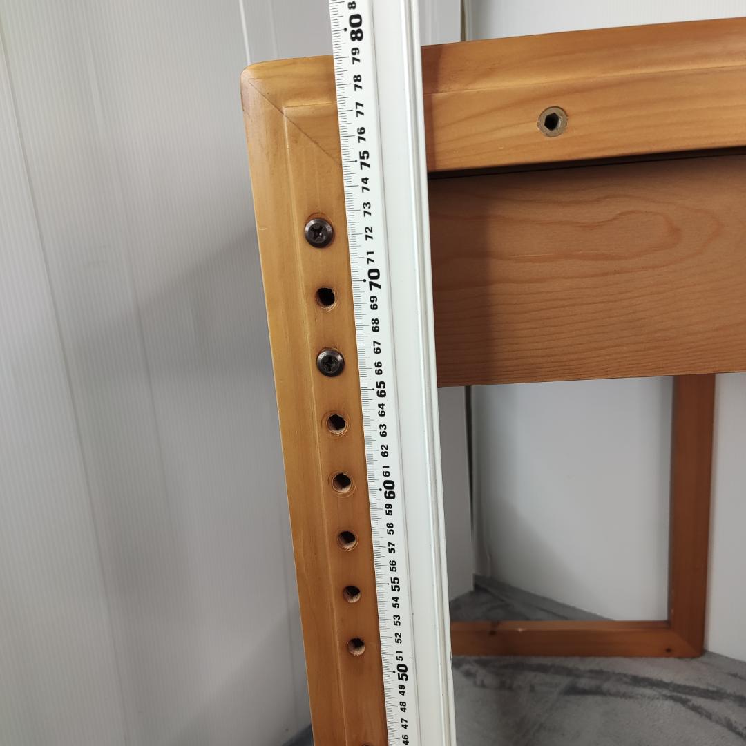 木製　高さ調整可能　学習机　作業台　ワークデスク　幅69 奥行44 高さ79