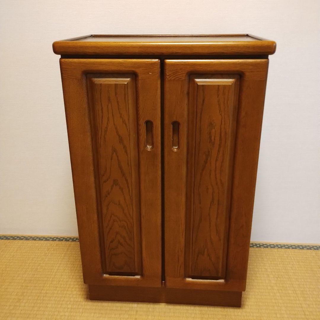 1970年代　木製ブラウンキャビネット 2扉　オ―ダ―品　オ―クランド 中古美