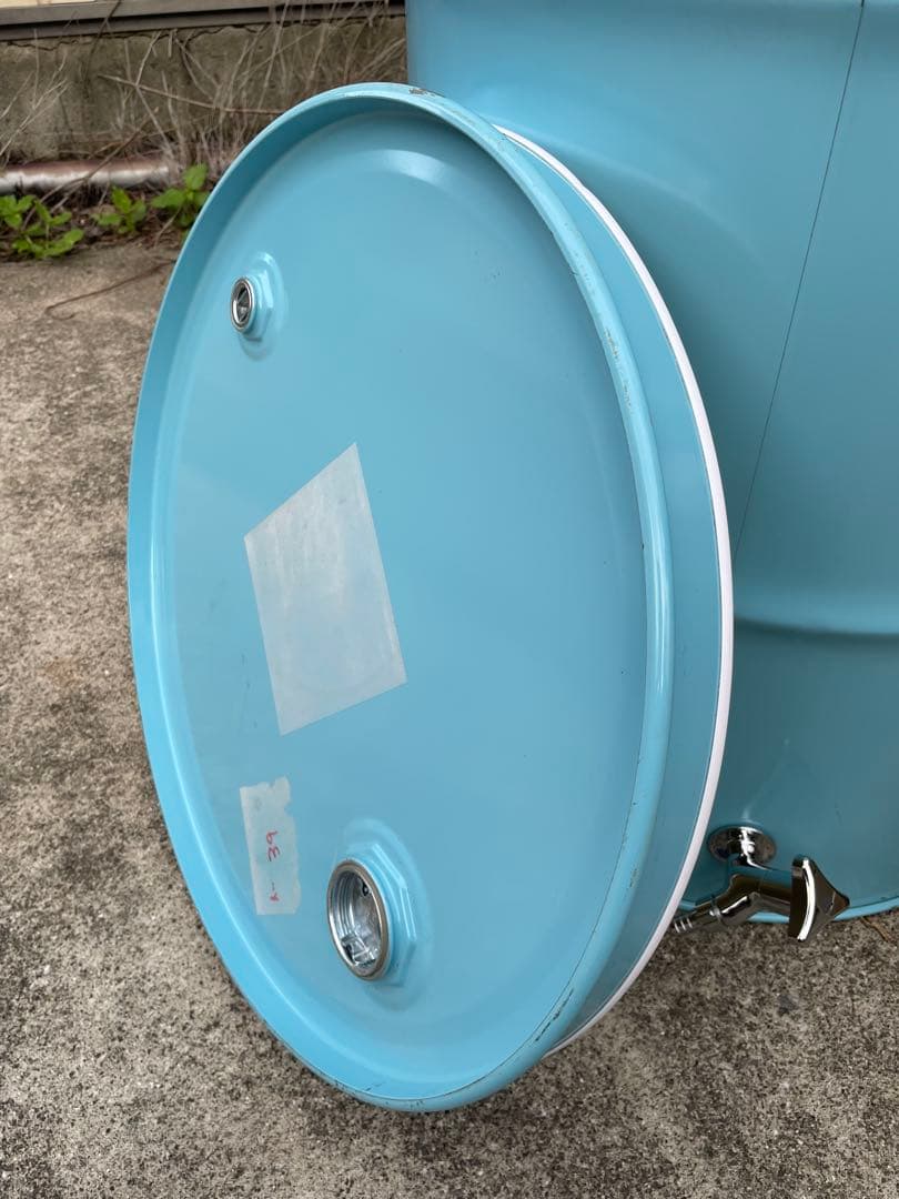 ドラム缶風呂 排水蛇口とすのこ付き 持ち手もあり
